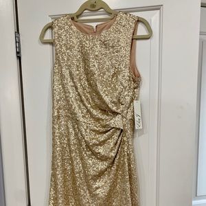 Brand New Eliza J Gold Sequin Cocktail Dress